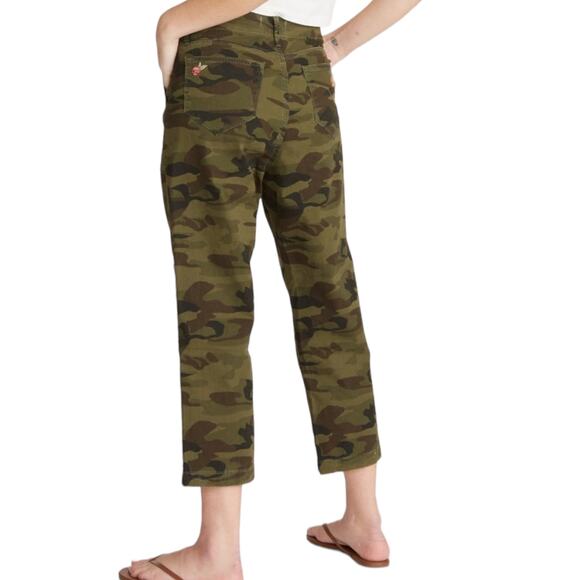 Driftwood Tabitha Camouflage Straight Leg Pant 29 Floral Embroidered Cropped - Picture 8 of 8
